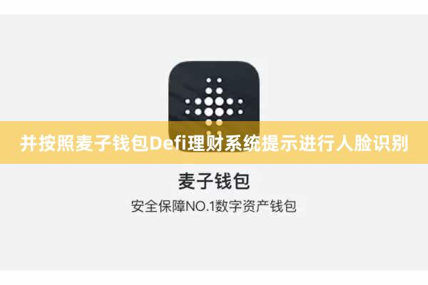 并按照麦子钱包Defi理财系统提示进行人脸识别